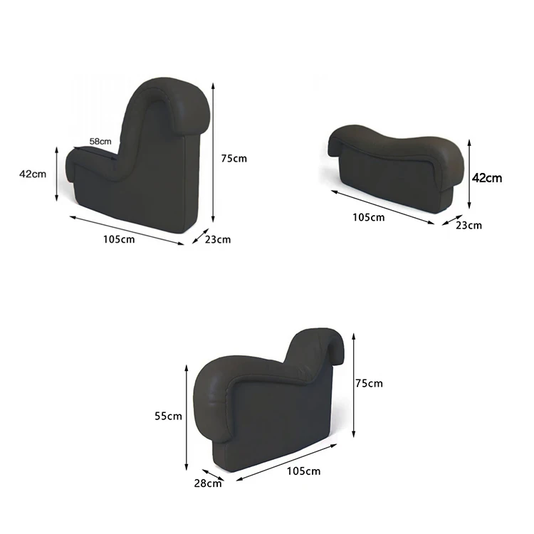 Artistic High End White Leather De Sede DS 600 Snake Sofa Curved Modular Sectional Sofa Round Water Proof Couch Set