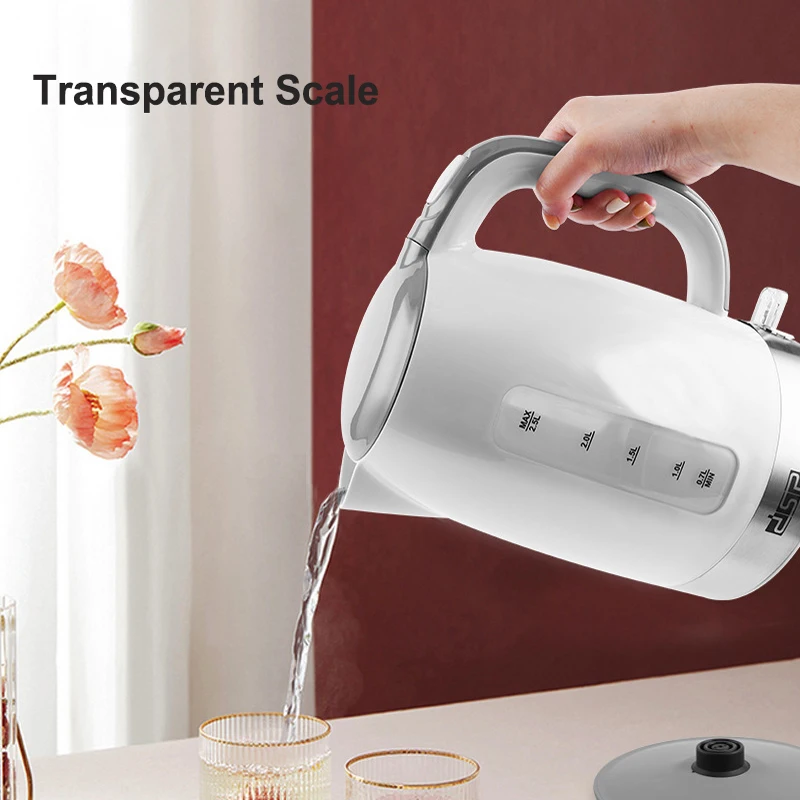 2200W High Power Electric Kettle 2.5L Transparent Scale Capacity Display Electric Kettle Household Insulation Electric Kettle