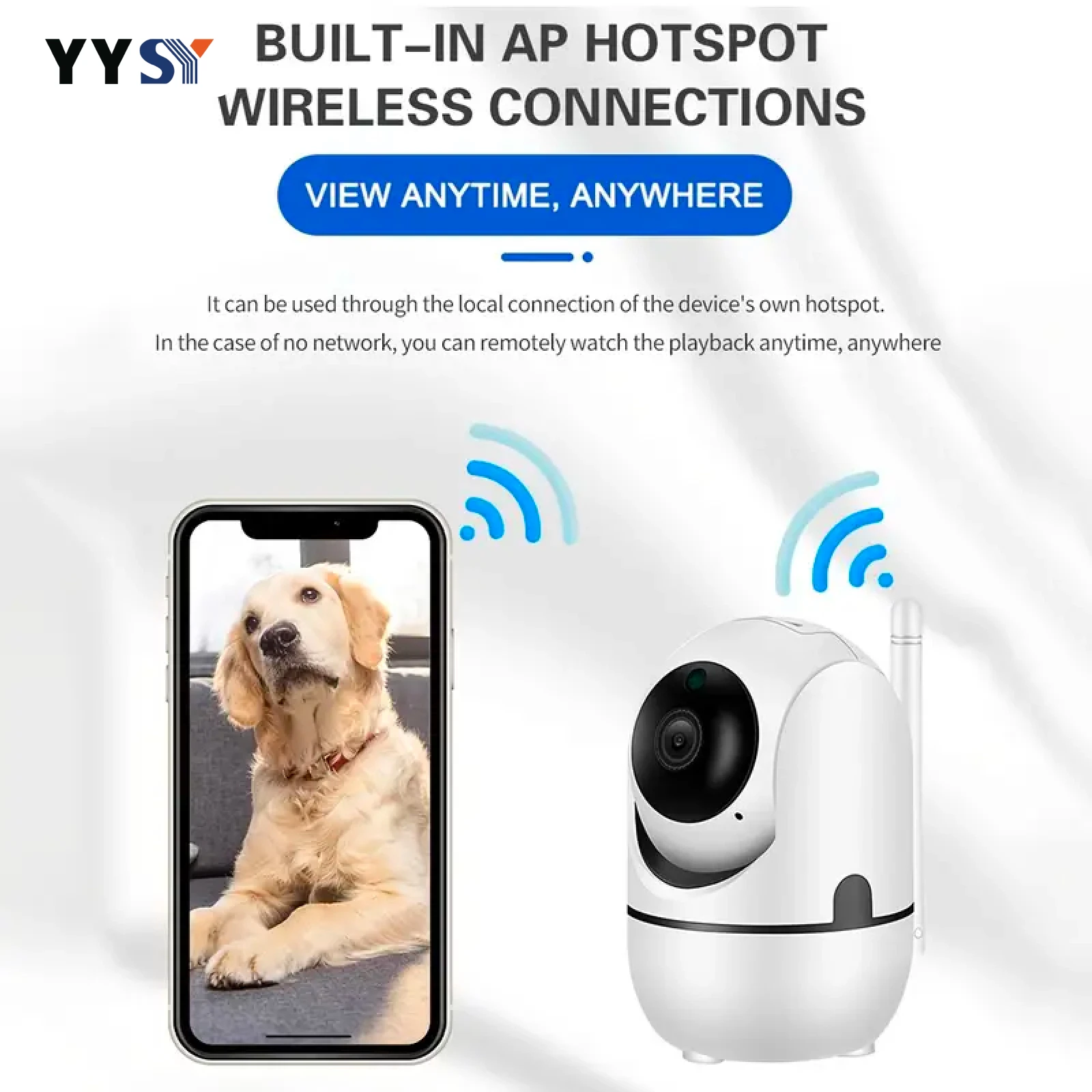 HD Home security cameras, indoor security cameras APP supportnight vision, 2.4G Wi-Fi，2-Way Talk, Motion Alert, Push message-USB