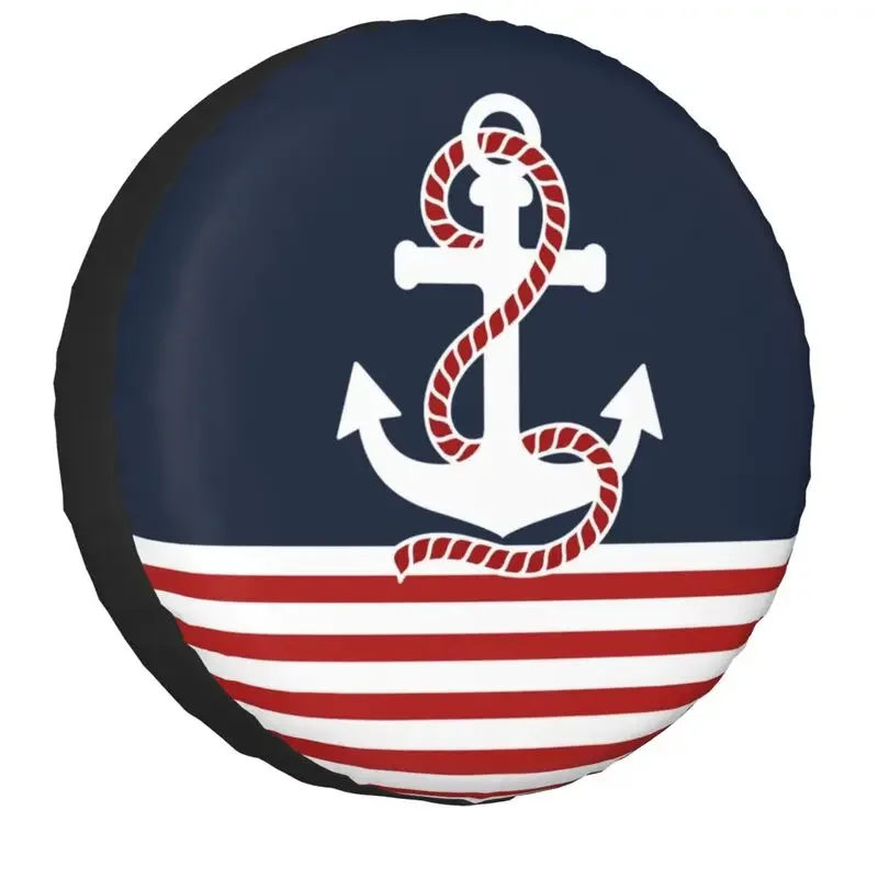 Nautical Stripes Anchor Wheel Tire Cover for Honda CRV Sailing Sailor Jeep RV SUV Camper Vehicle Accessories 14