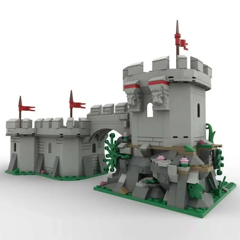 MOC-Castillo Medieval camuflado, modelo Outpost, bloques de construcción, montaje creativo, juguetes para niños, regalos de cumpleaños