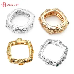 Brass Zircon Square Connect Beads 2 Holes Wave Circle Diy Accessories Jewellery Making Materials Rosediy Official Website