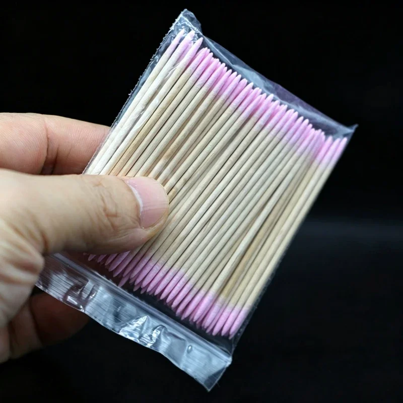 100/300/500 Pcs Embroidery Double Pointed Cotton Stick Multi-function Eyeliner Nail Care Cleaning Equipment Appliance