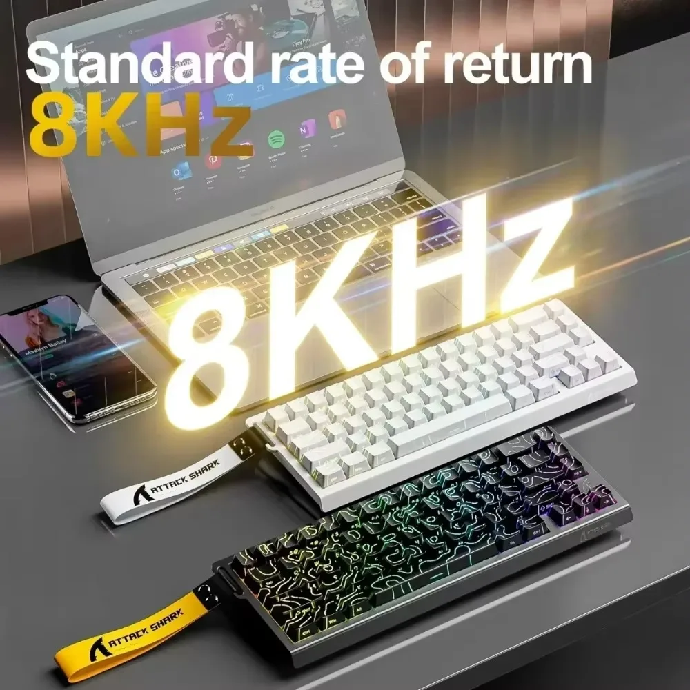 ATTACK SHARK X68HE Gaming Keyboard Magnetic Switch Wired RGB 8K E-Sports Mechanical Keyboard 0.01mm RT Accuracy 128K Scan Rate