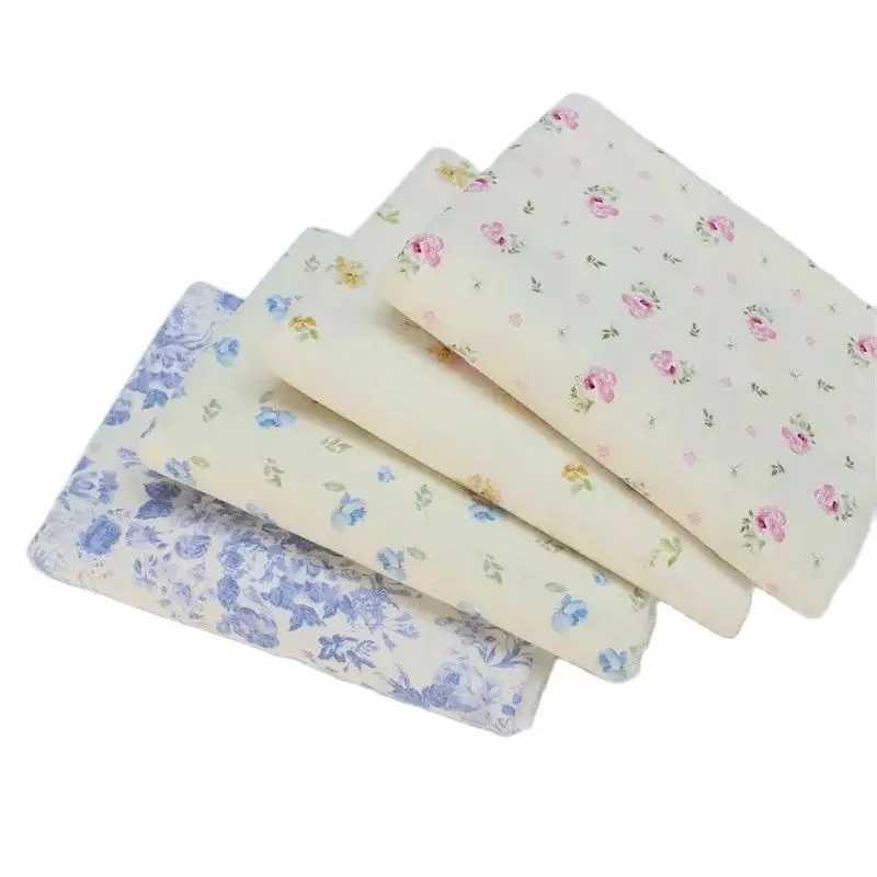 Tissu Coton Doux et Confortable à Imprimé Floral Chic, pour Enfant et Femme, Dégradant, 145x50cm