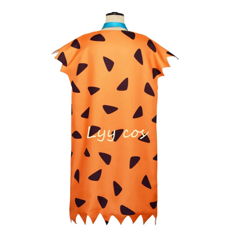 Fred Cosplay Anime Flintstones Costumes Adult Kid Primitive Savages Costume Orange Colthing Carnival Party Halloween