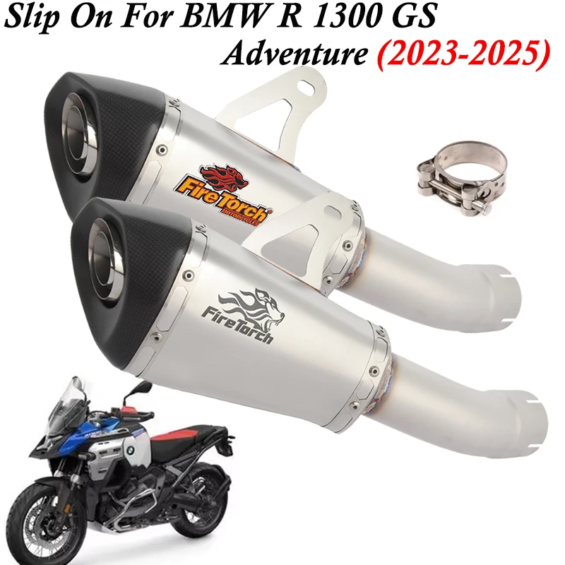 For BMW R 1300 GS Adventure R1300GS ADV 2023-2025 Motorcycle Exhaust System Mid Link Pipe Escape Carbon Fiber Muffler DB Killer