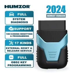 HUMZOR Z126 Bluetooth OBD2 Scanner V5.2 Full System Diagnosis Tool Key Programming Tire Pressure Battery Learning Full Car Makes