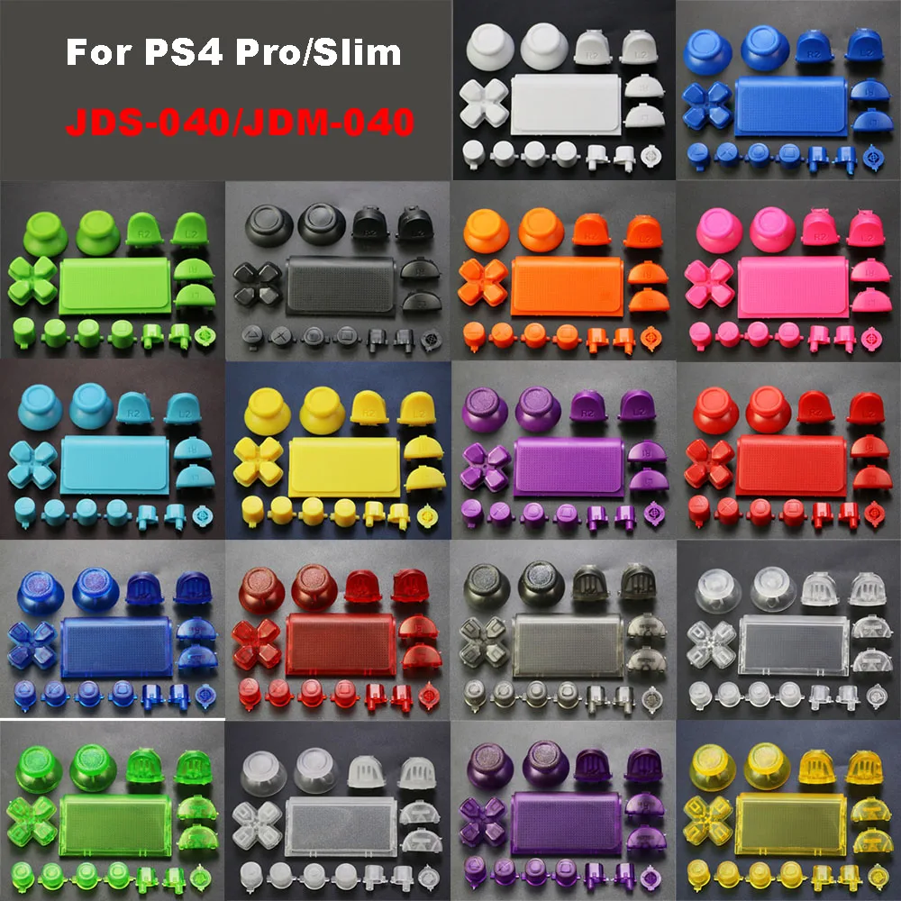 1set 18colors Full Set Joysticks D-pad R1 L1 R2 L2 Direction Key AB XY Buttons For PS4 Pro Slim JDS 040 JDM 040 Controllers