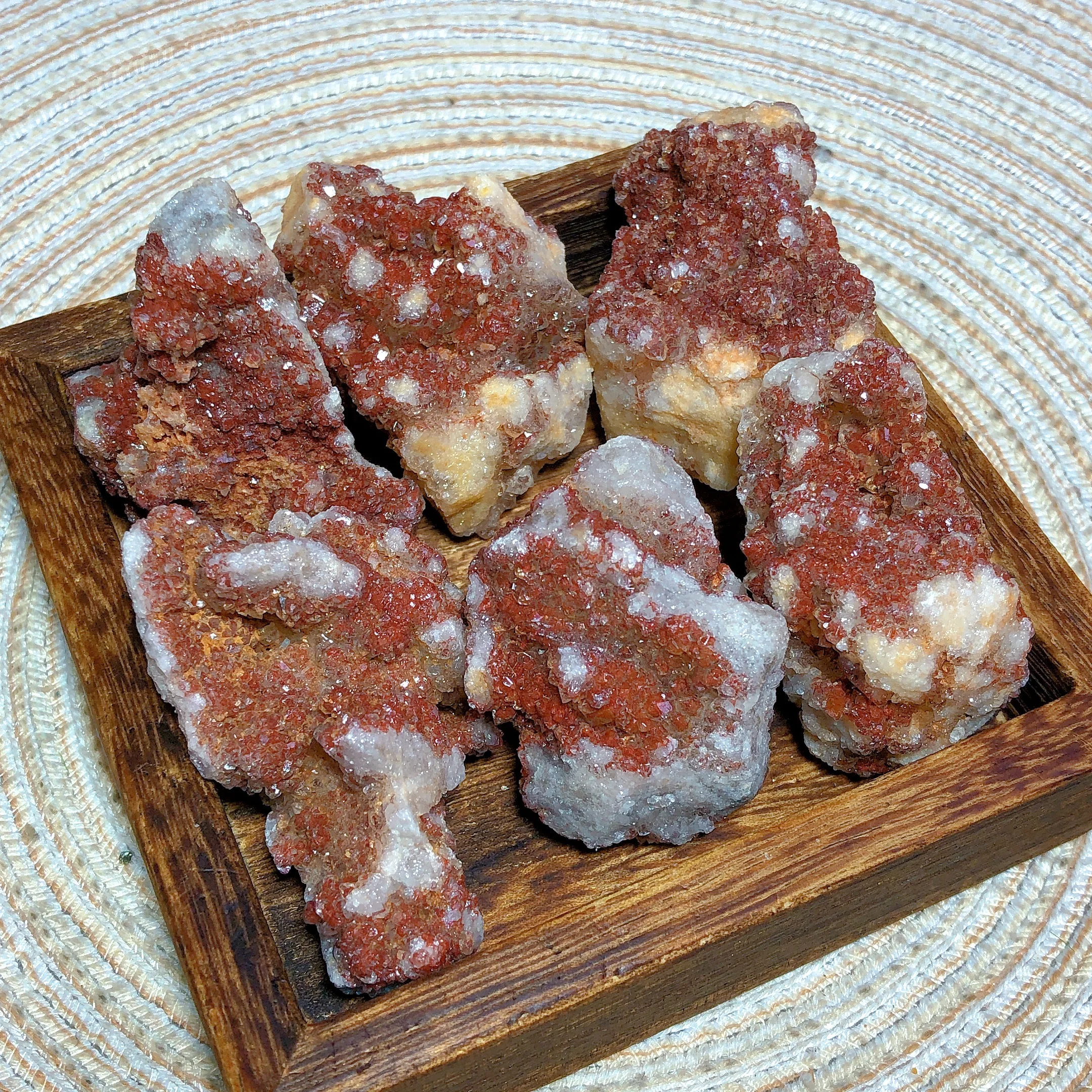 Natural Crystal Red Quartz Hematite Vanadinite Druzy Raw Stone Specimen Painting Energy Wholesale Home Decoration Energy