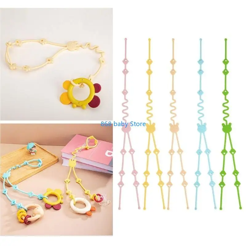 

29EE Pacifier Clips Silicone Teether Pacifier Strap Dummy Chain Rope Teething Clips