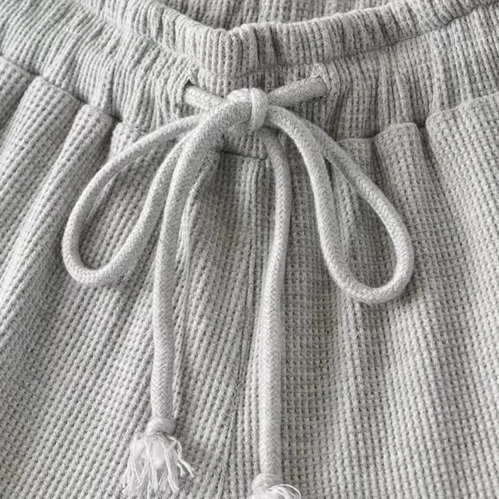 أزياء عارضة مرونة مخصر Sweatpants الصيف عالية الخصر الهراء السراويل Y2K كشكش السراويل الرياضية النساء