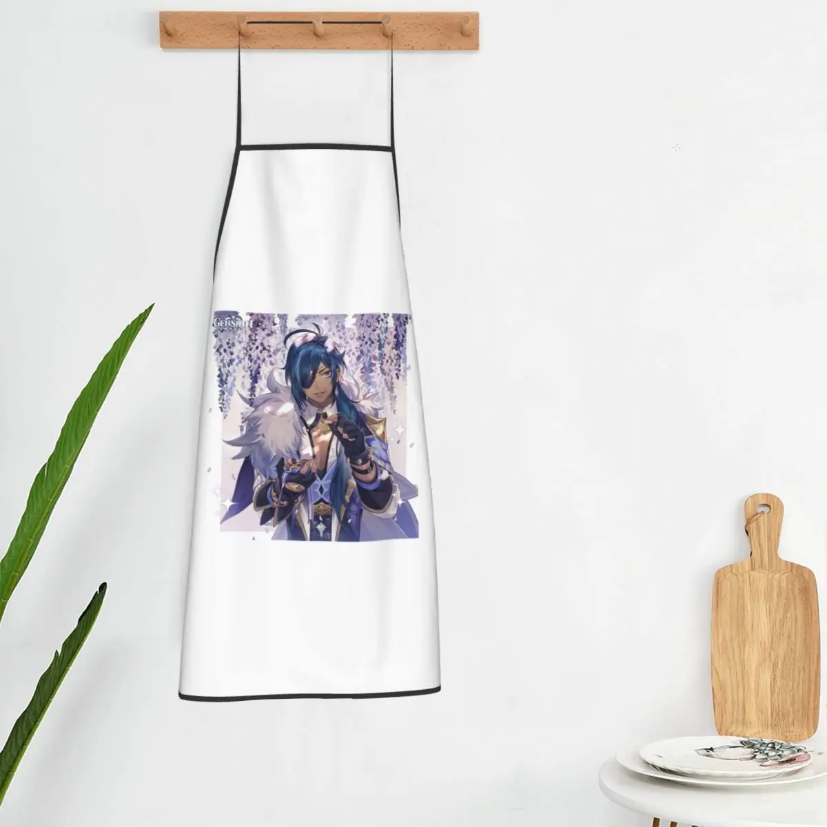 Kaeya Game Genshin Impact Anime Apron Chef Cooking Cuisine Tablier Bib Kitchen Cleaning Pinafore for Women Men Painting