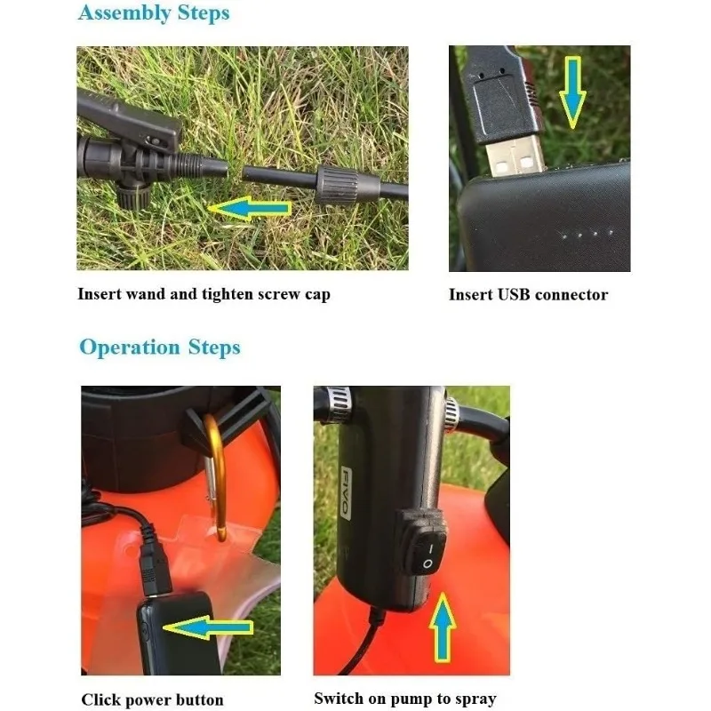 Spruzzatore elettrico e manuale a doppia funzione per prato, giardino con Power Bank ricaricabile agli ioni di litio e tracolla (2 galloni)