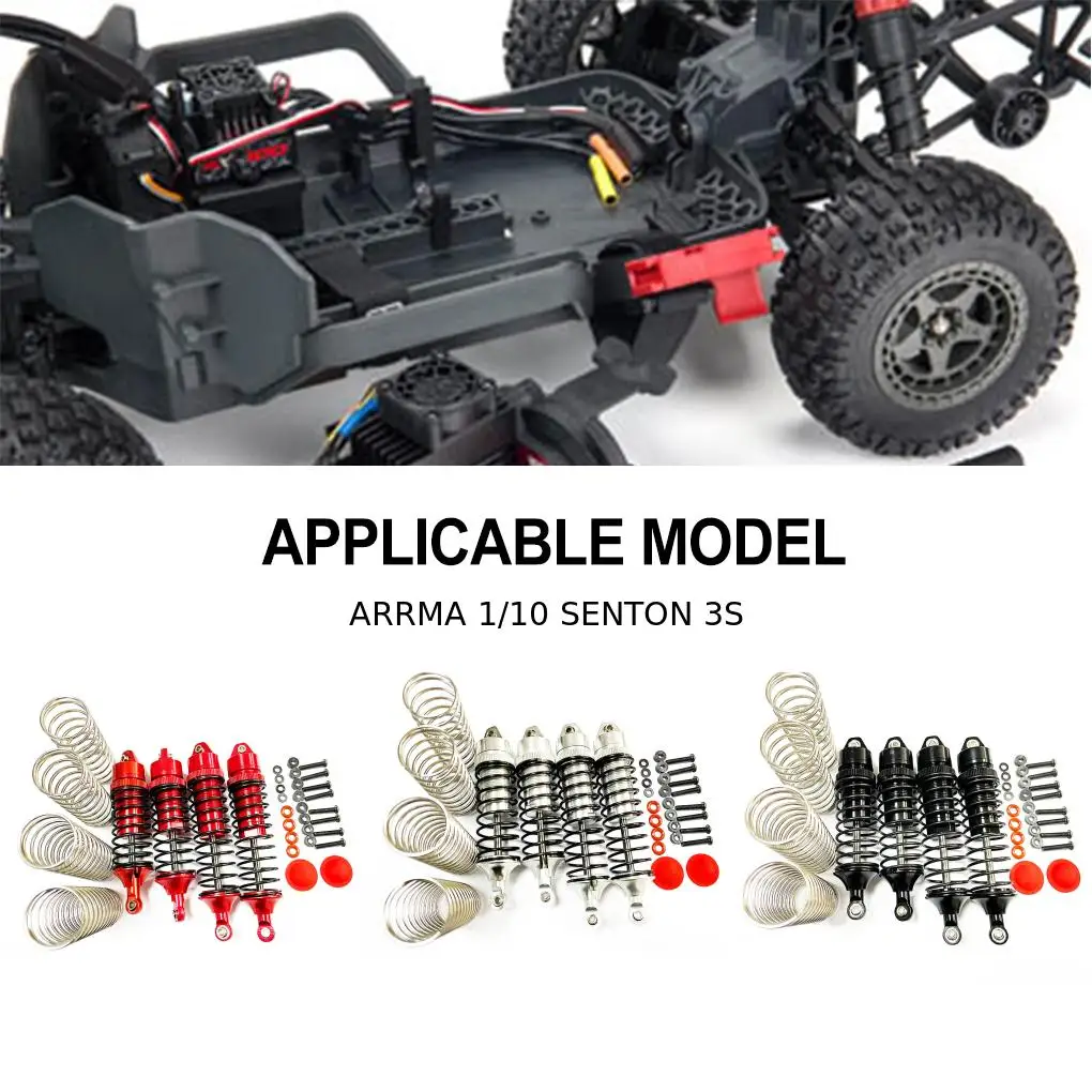 1/10 อลูมิเนียมเกลียวโช้คอัพหลังสําหรับ ARRMA SENTON 3S RC รถ RC รถอุปกรณ์เสริมอะไหล่ SILVER