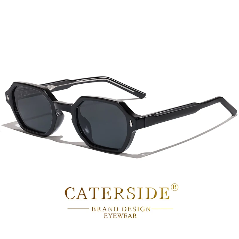 CATERDIDE Punk Polygonale Herren-Sonnenbrille, personalisiertes Design, quadratischer Rahmen, Sonnenbrille für Damen, Partys, Reisen, Urlaub, Brille – Detail 15