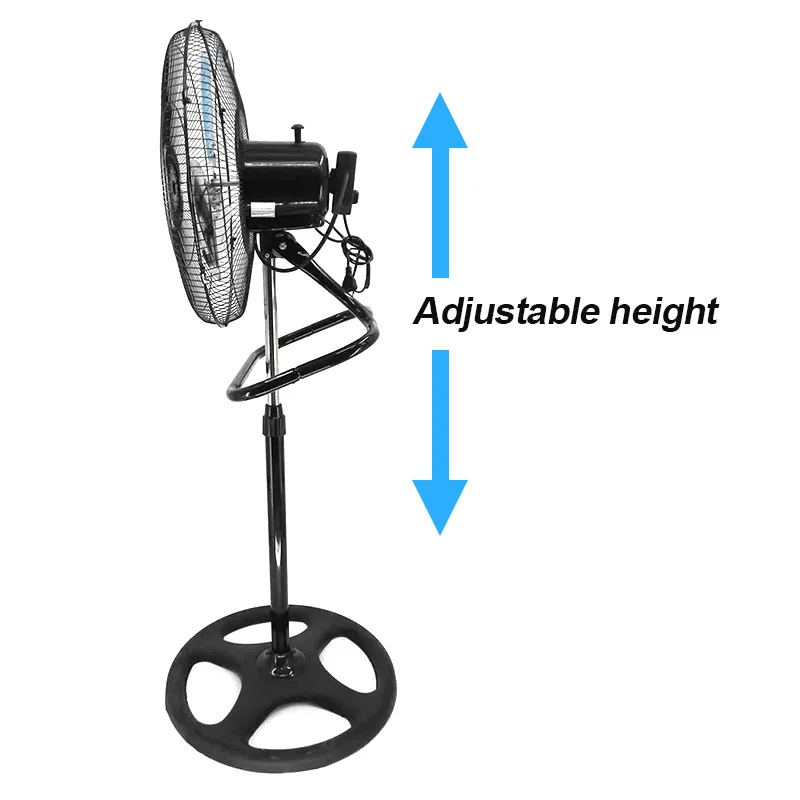 مروحة أرضية مقاس 18 بوصة، تدفق هواء قوي، زاوية واسعة، مروحة كهربائية صناعية هادئة، طاقة عالية لمستودع المكاتب المنزلية