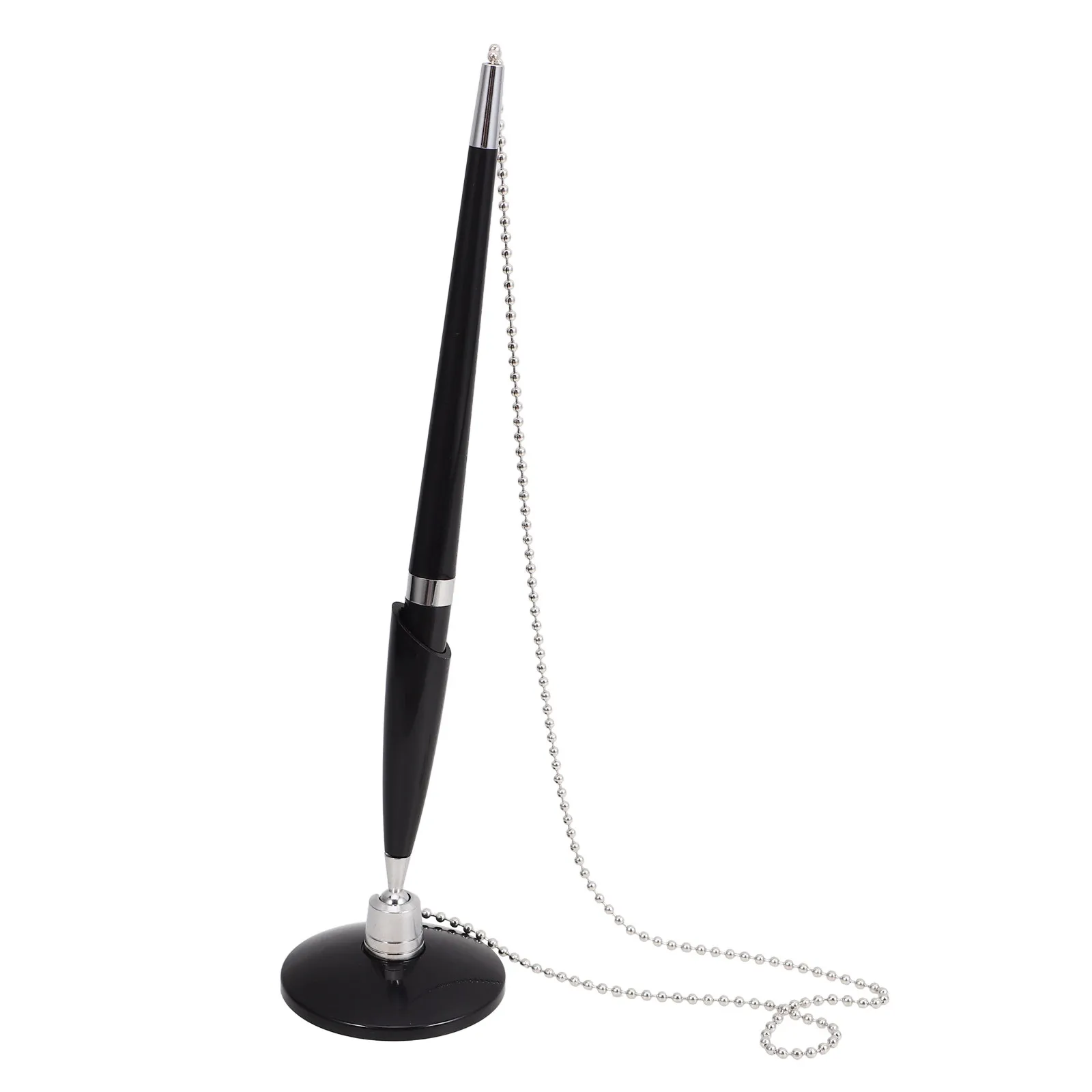 

Stainless Steel Desktop Chain Business Signature Vertical Writing Instrument Office Stationery Ballpoint Pen For Bank