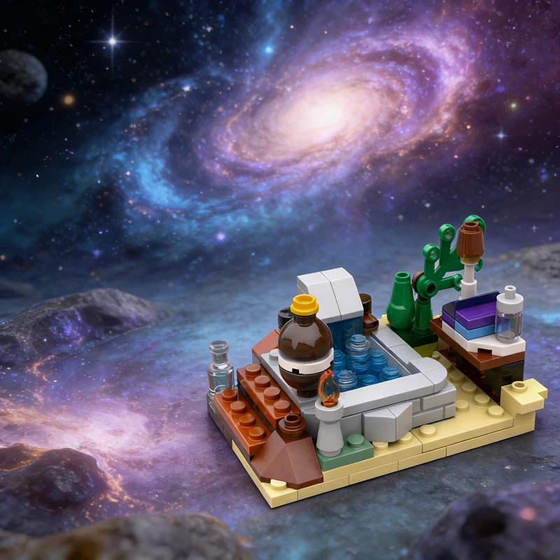 145 قطعة من مكعبات البناء التكنولوجية القابلة للتخصيص لمشهد حمام شخصيات الأفلام الشهيرة، لعبة بسيطة للتركيب الذاتي، هدية للمهرجانات