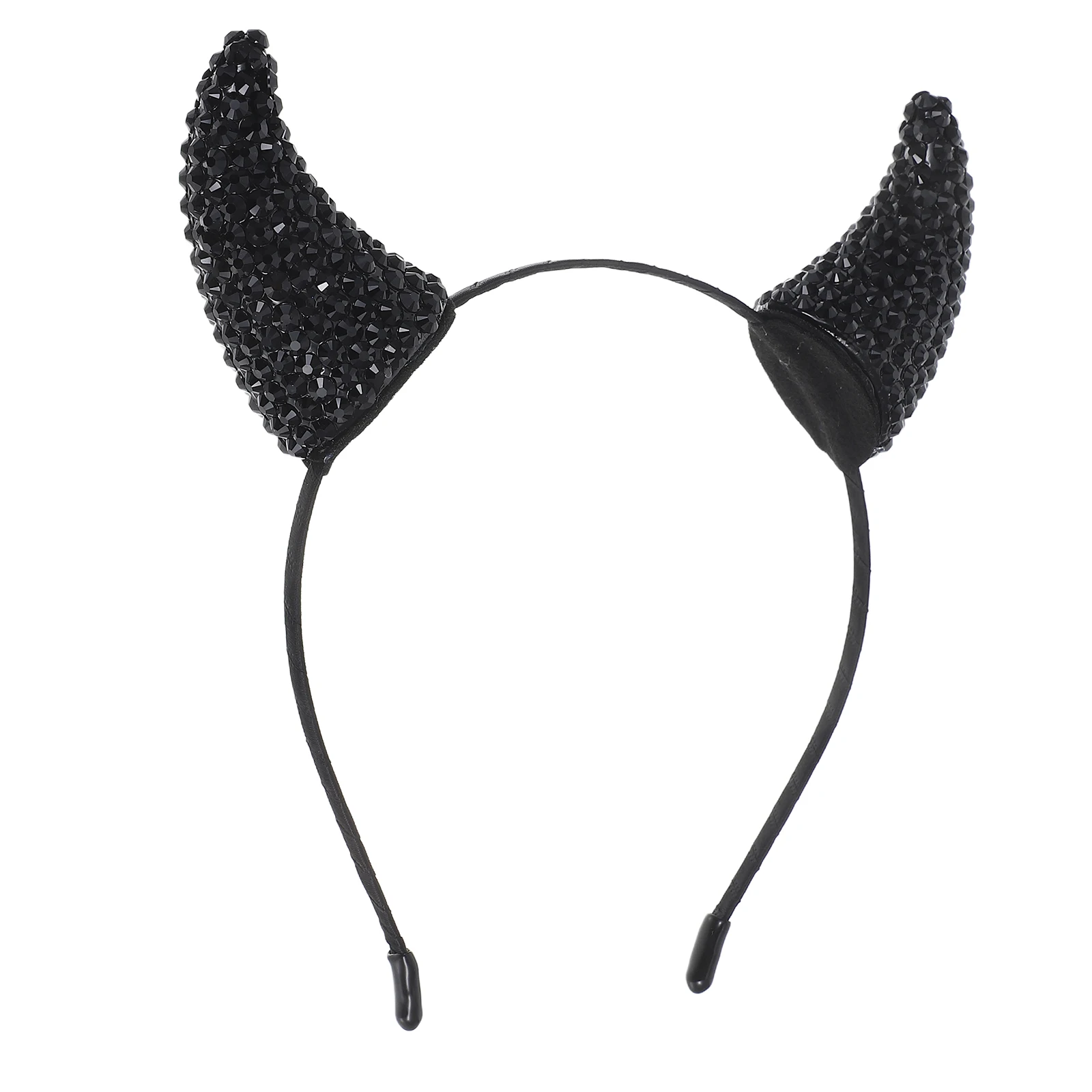 

Halloween Headband Black Rhinestone Horns Headpiece Fancy Dress Demon Costume Hairband Party Accessories
