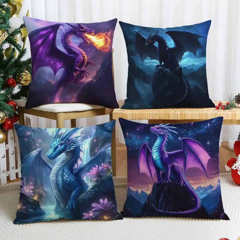

Mixed-color dragon pattern design digital printing pillow cover Short plush Suitable living bedrooms sofas throw cushion cover