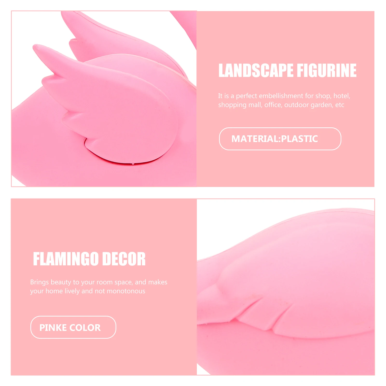 

2pcs Flamingo Decorations Birthday Cake Table Home Ornaments Plastic Garden Statue Couple Bird Figurine Tropical Cupcake Topper