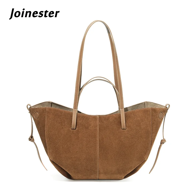 

Pure Color Suede Tote for Commuting Women Versatile Large Capacity Casual Shoulder Bag Ladies Hobos Handbag