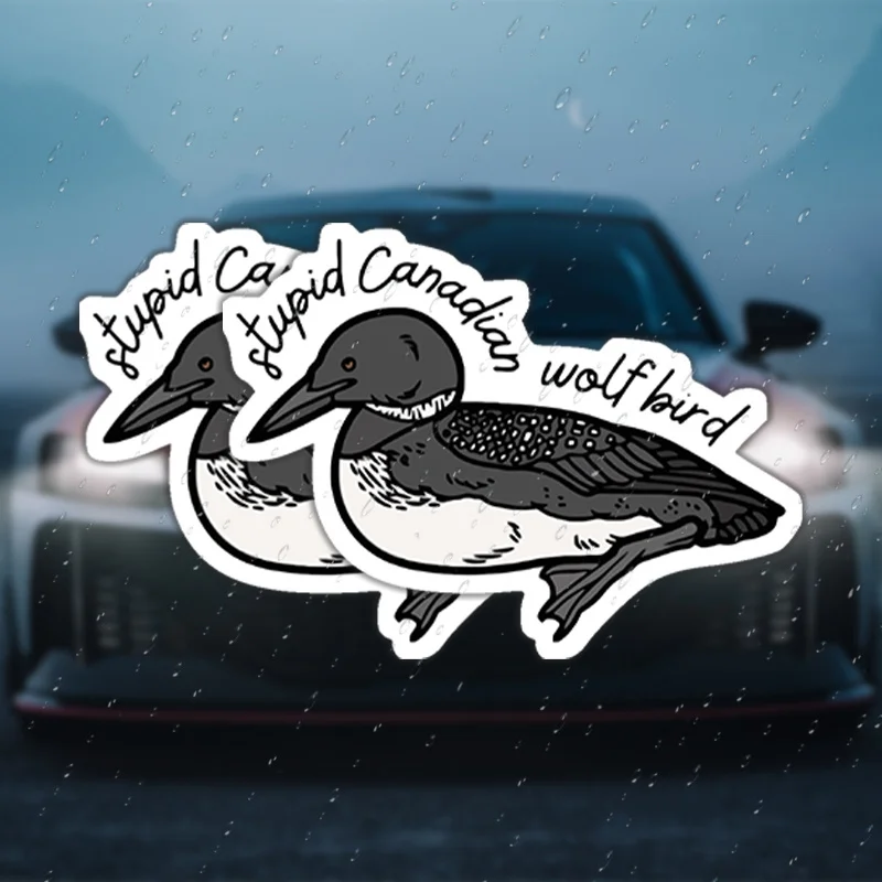 Fierce Competition Wolf Bird Stickers, Stylish Animal Decals for Canadian Themed Vehicle Decor