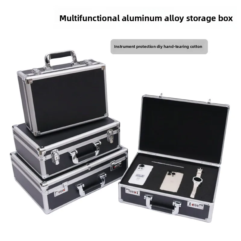 Aluminum Alloy Case Portable Toolbox Drone Instruments Aviation Gear Sound Card Lab Box Tool Box Organizer Tool Case
