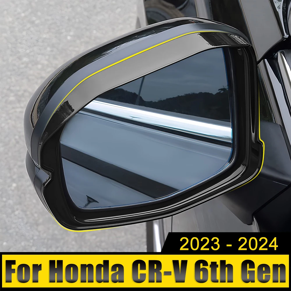 

Car Accessories For Honda CR-V CRV 6th Gen 2023 2024 2025 Hybrid ABS Rearview Mirror Eyebrow Shield Cover Frame Trim Stickers