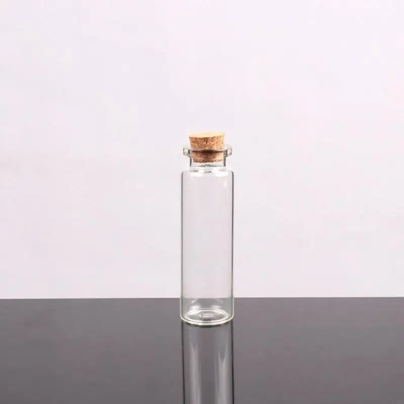 U0DE Małe butelki korkami Małe fiolki Małe przezroczyste szklane słoiki pokrywkami Pojemnik do przechowywania na projekty