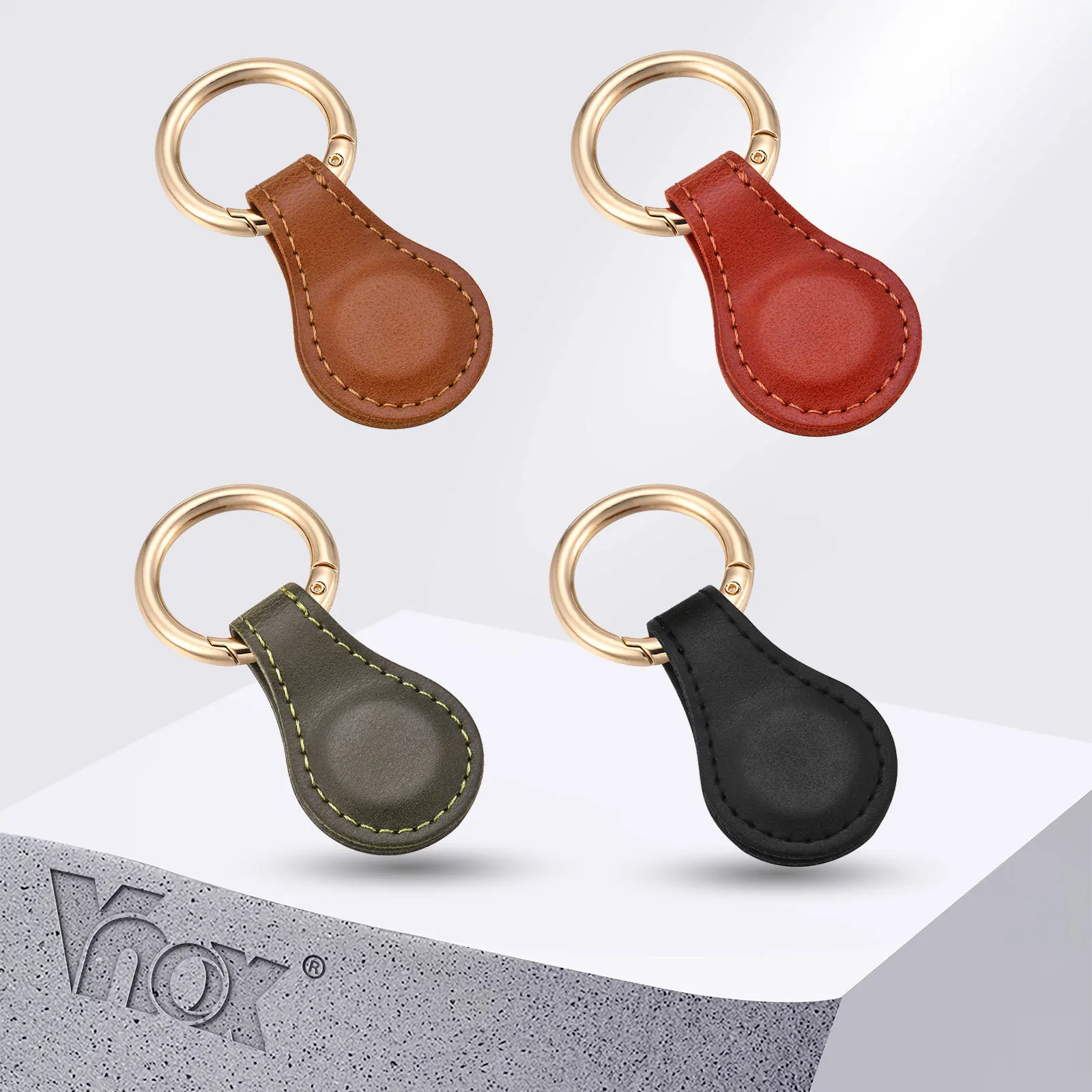 

Vnox Attractive Bookmark Keychain, Waterdrop Shaped PU Leather Bookmarks, Portable Black Brown Green Red Vintage Accessories