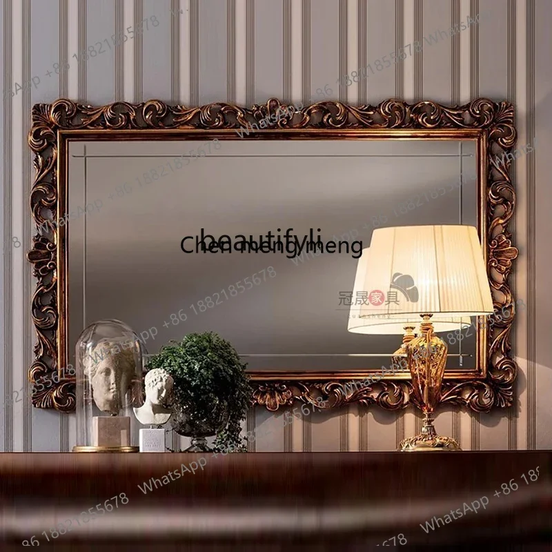H134 European style, living room fireplace, wall-mounted French wall dining side, Nordic entrance, vanity mirror