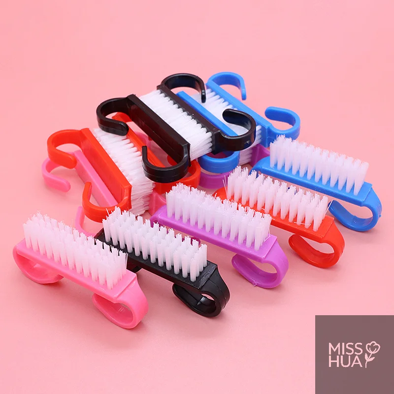 Hua escova de limpeza superior para arte em unhas, plástico macio, remoção de poeira, cuidados com os dedos, gel uv, manicure, pedicure, ferramenta, pincéis de maquiagem, esfrega