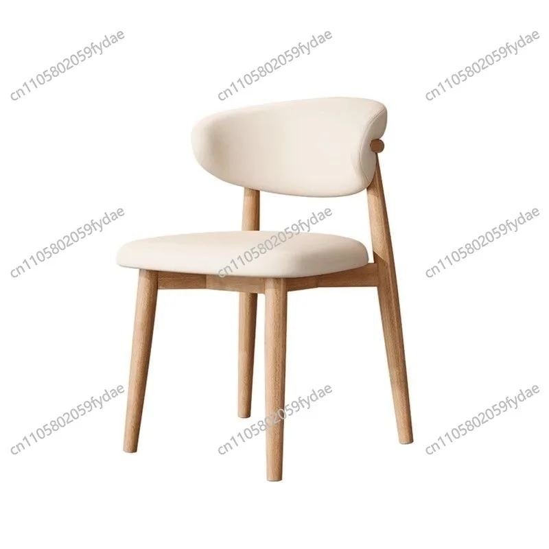 Solid wood dining chair household bedroom dining table desk chair modern simple premium soft bag back chair