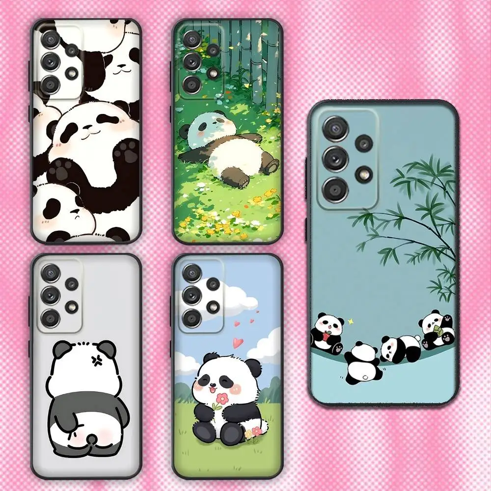 

Lucky Panda Bear Phone Case For Samsung Galaxy A13,A21s,A22,A31,A32,A52,A53,A71,A80,Soft Black Shell