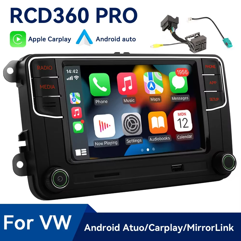 RCD360 PRO Carplay Car Radio NONAME Android Auto MIB Navigator for VW Golf 5 6 Jetta MK5 MK6 Tiguan CC Polo Passat B5 B6