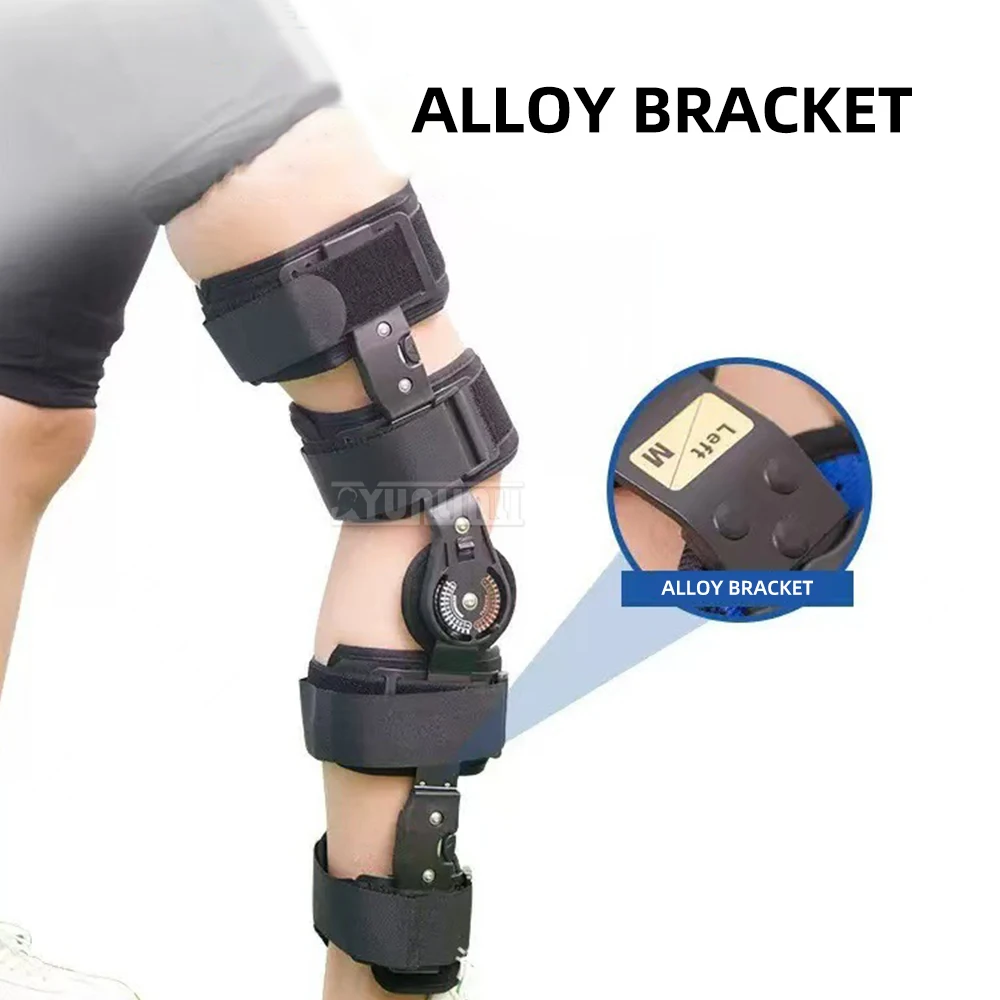 Adjustable Hinged Knee Brace Leg Supports with Polycentric Hinges for Post Surgery Injury Recovery Sports Walking