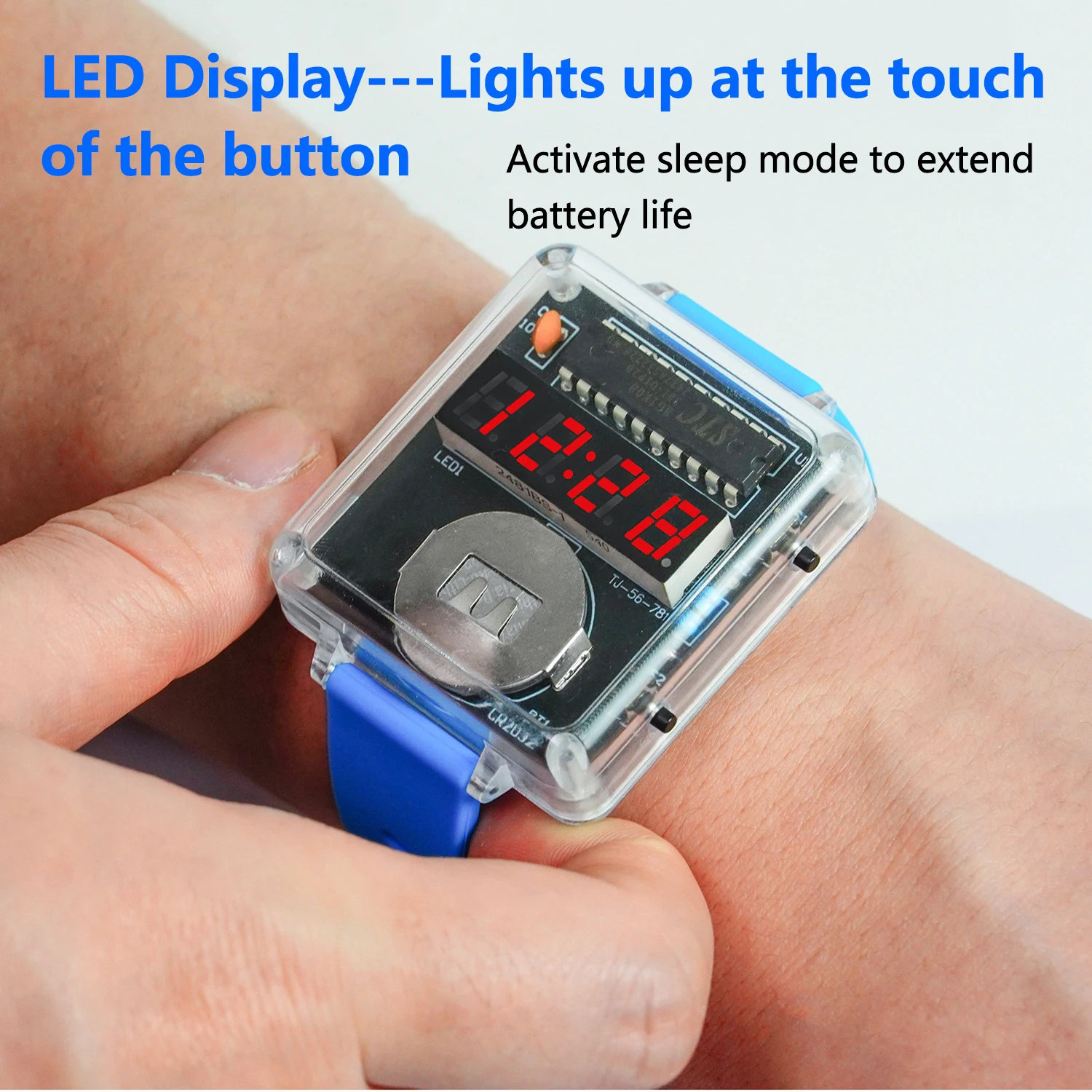 DIY LED Watch Kit Electronic Watch Microcontroller Clock Fun and Creative Soldering Circuit Components