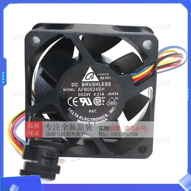 New Delta AFB0624SH for 24V 0.21A 60mm Inverter Double Ball Bearing High Airflow Cooling Fan 6025