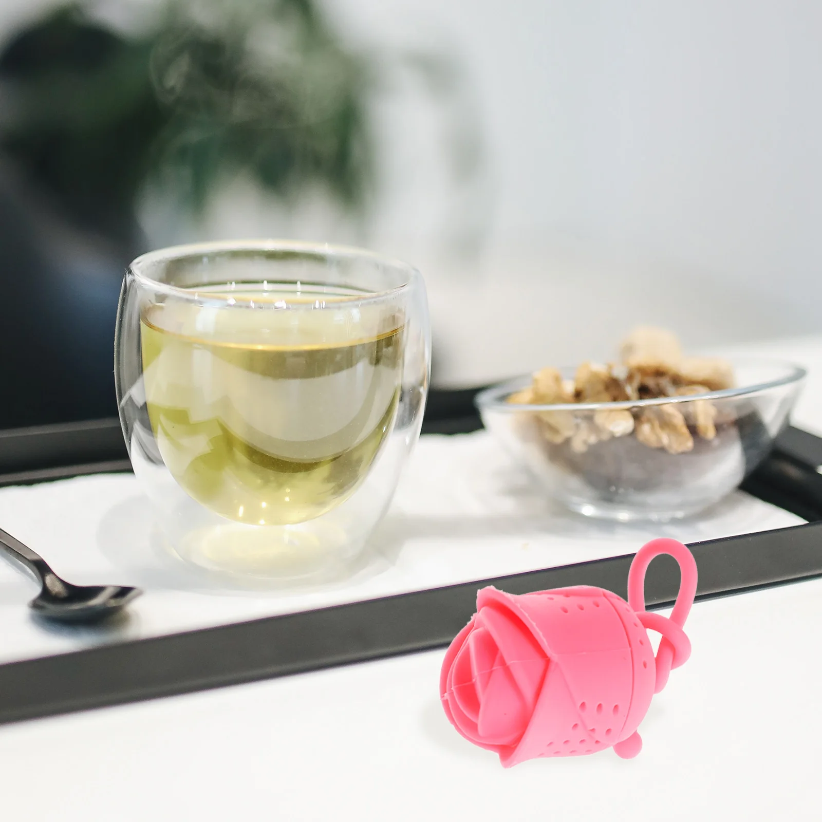 

2 Pcs Strainer Loose Leaf Tea Steeper Infuser Coffee Rose Shape Filter for Pink Brewer