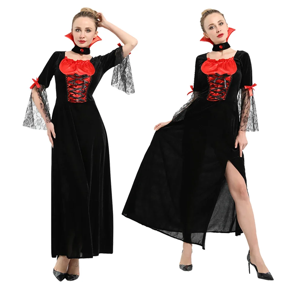 

Halloween Femail Devil/Vampire Cosplay Set, Women Cosplay Ghost Costume for Carnival Dress Up Party，Just Clothing, No Weapon