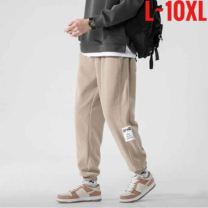 Plus Size Clothes Corduroy Sweat Pants Men Sping Autumn Loose Baggy Sweatpant Male Big Large Jogger Trouser 6xl 7xl 8xl 9xl 10xl