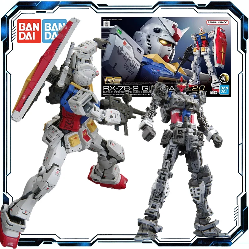 반다이 오리지널 건담 RG 1/144 RX-78-2 오리지널 VER 2.0 고세밀 조립 모델 키트 건프라 애니메이션 메카 팬을 위한 선물