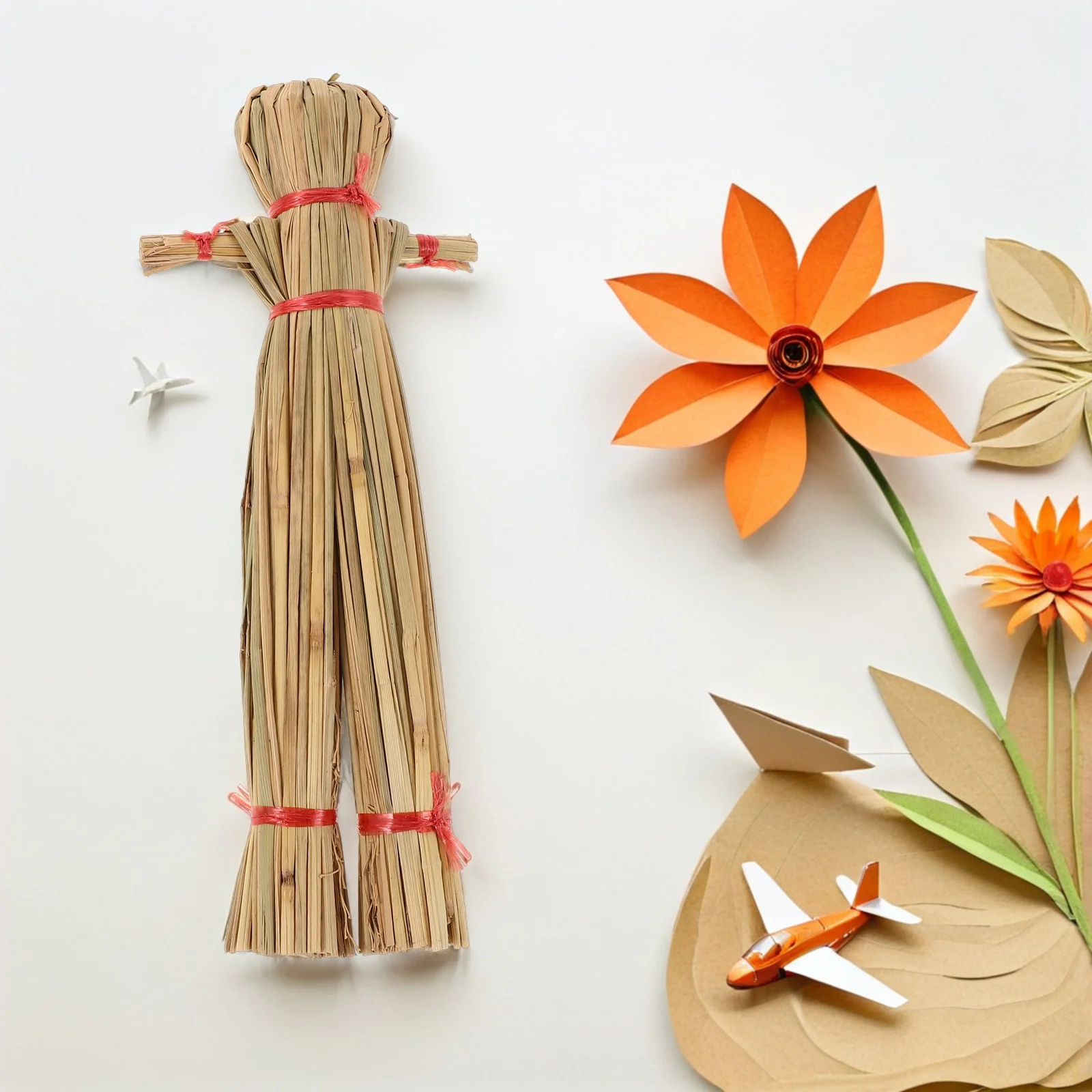 

2 Pcs Scarecrow Crafts Small Garden Fall Decorations for Home Accessories Burlap Kit Grass s