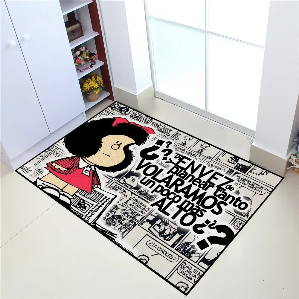 

Милый мультфильм Mafalda дверной коврик приветственный коврик для входа, коврик для балкона, ванной комнаты, коврики, нескользящий ковер, ковер для спальни, украшение дома