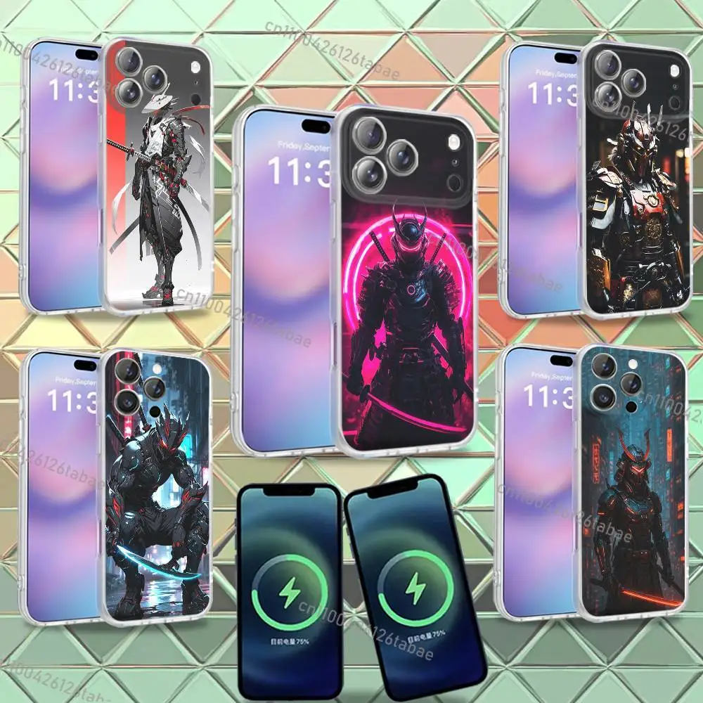 

Cybercore MechaSamurai For iPhone 17,12,11,14,13,15,16,Plus,Air,Pro,Max,E,Mini for Magsafe Magnetic Frosted Phone Case