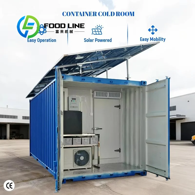 20ft Commercial Solar Container Cold Room Solar Energy Cuts Utility Spending For Temporary Inflight Food Cold Storage Zones