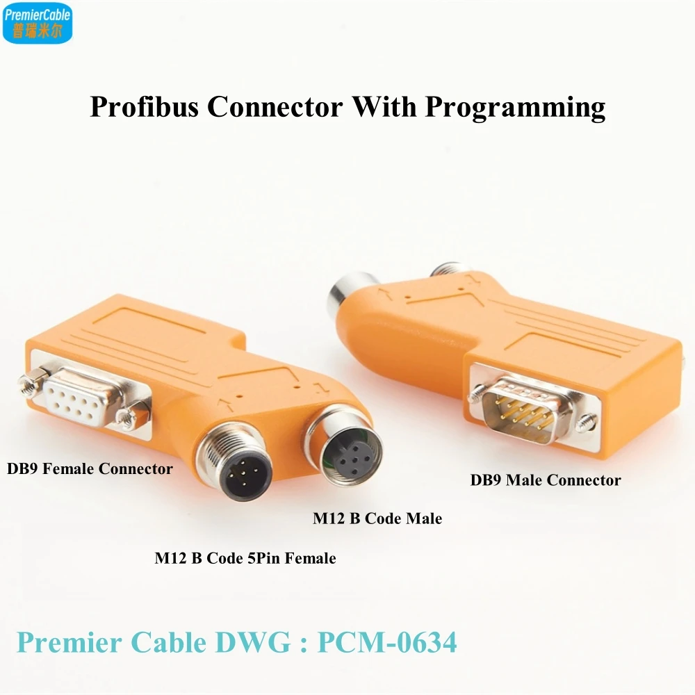 PLC Profibus DP Bus Connector with Programming Port D-SUB 9pin to M12 B-code For Siemens Compatible SUBCON-PLUS-PROFIB/35/PG/M12