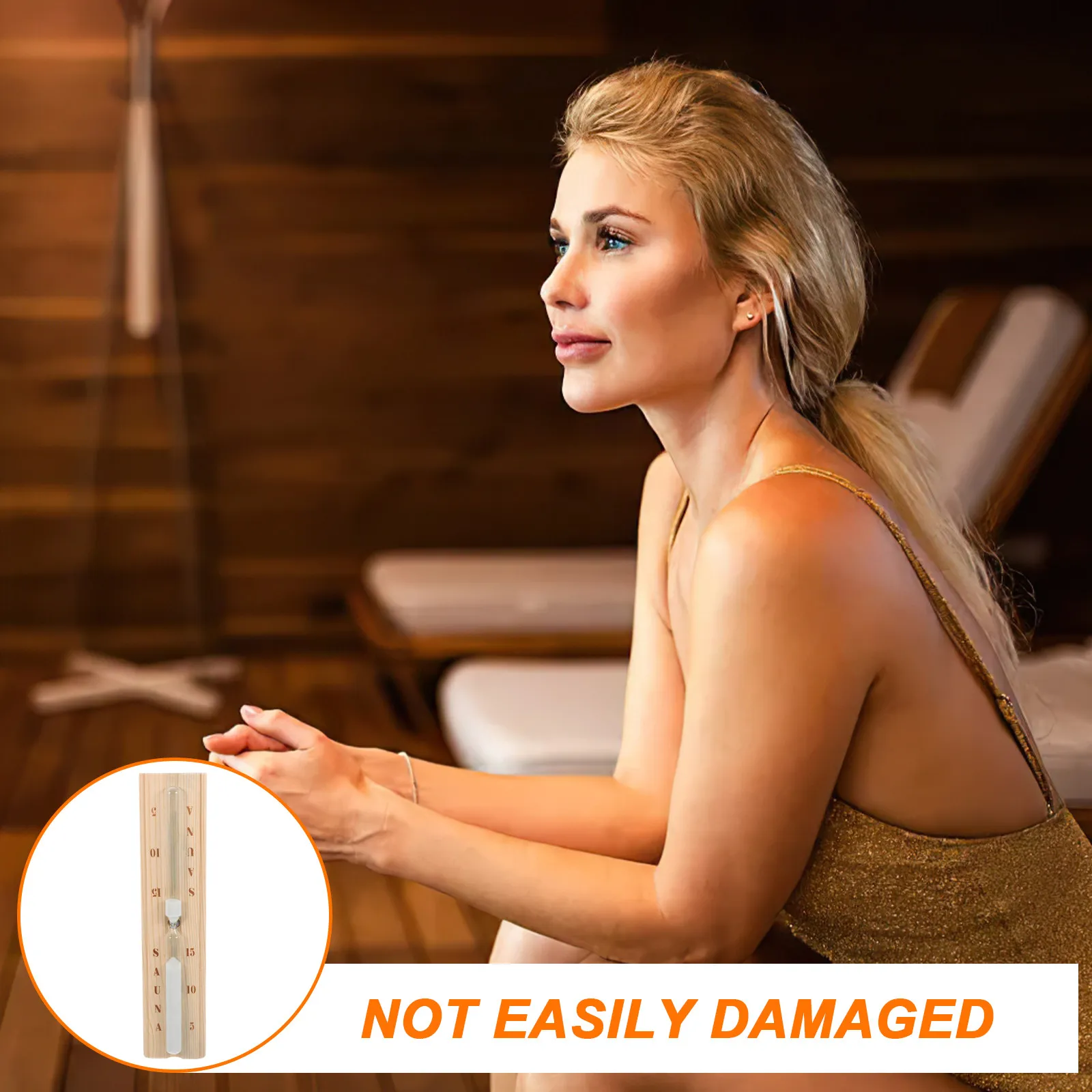 15 Minute Wooden Sauna Sand Timer Clear Glass Hourglass Reusable Spa Room Decor Home Ornament
